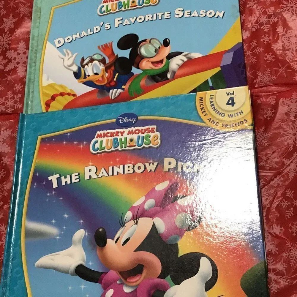 Vintage pair of Mickey Mouse club house books